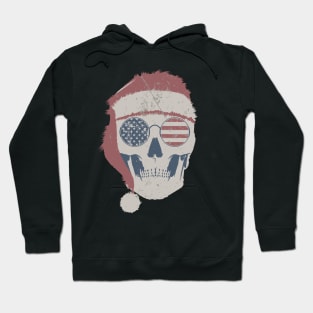 Vintage American Skull Santa Hat Christmas Hoodie